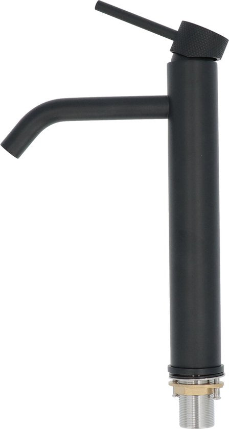 Luzzo® Serru - Messing Wastafelkraan Hoog Diamondgrip - Mat Zwart