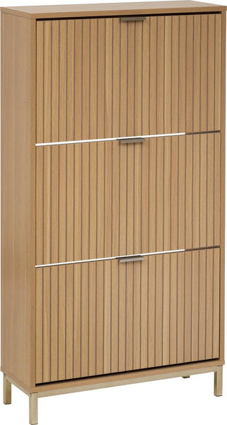Schoenenkast Tasso 3 lades 24x63x131 cm - voor 18 paar - Bruin