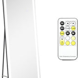 4goodz 2-in-1 staande passpiegel met LED-licht, vrijstaand, aluminium, verstelbaar licht