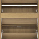 Schoenenkast Tasso 3 lades 24x63x131 cm - voor 18 paar - Bruin