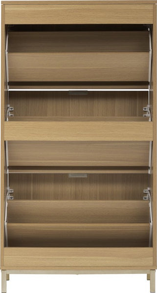 Schoenenkast Tasso 3 lades 24x63x131 cm - voor 18 paar - Bruin