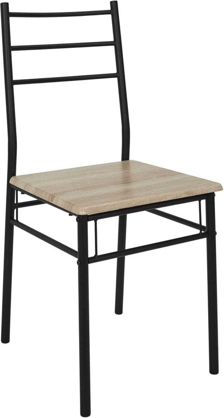 Eettafel-set Loka met 4 stoelen 110x76x70cm - Bruin/Zwart
