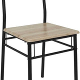 Eettafel-set Loka met 4 stoelen 110x76x70cm - Bruin/Zwart