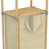FixWood Houten Wasmand met Opbergplanken – Opbergrek met 2 Niveaus – Badkamer & Slaapkamer – Stijlvol & Stevig – Naturel