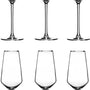 Alvito Champagneglazen set van 6 stuks - inhoud 21 cl - met Zilveren Rand
