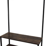 4livingz Stevige Retro Kapstok Bank 42x100x183 cm - zwart/bruin