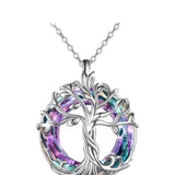 Levensboom met paarse steen - Ketting met hanger levensboom - Keltische boom - Cadeau - Verjaardag - Vaderdag - Moederdag