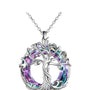Levensboom met paarse steen - Ketting met hanger levensboom - Keltische boom - Cadeau - Verjaardag - Vaderdag - Moederdag