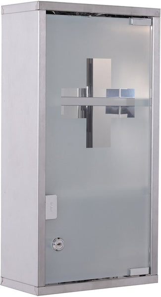 4goodz Medicijnkastje EHBO-kastje met slot RVS 12x25x48 cm