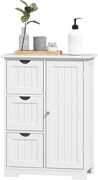 4goodz Buffetkast Badkamer Ladekast, 3 Laden, 3 Planken, MDF, Wit