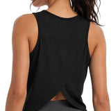 SparkNine Breezefit tanktop - open rug design - M - zwart - luchtig & ademend - crop fit - rekbaar & ademend - split back