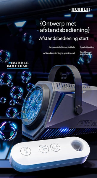 Professionele Bellenmachine met LED-Licht & Afstandsbediening – Krachtige Bubbelmachine voor Feest, Party, DJ, Bruiloft & Evenementen