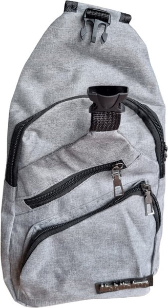 Sasemy - Borsttas Sling Bag Voor Heren - Sling Bag - 3 rits-vakken - Dames - Heren - Grijs #7 - 30 x 16 x 6 - Slingbag - Sbag - Schoudertas - Rugzak - Crossbody bag - Vaderdag Cadeau - Verjaardag Cadeau - Sinterklaas Cadeau - Kerst Cadeau