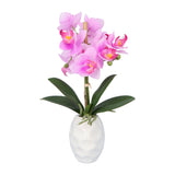Kopu® Kunstplant Orchidee 33 cm in witte Sierpot 13x9cm - Roze