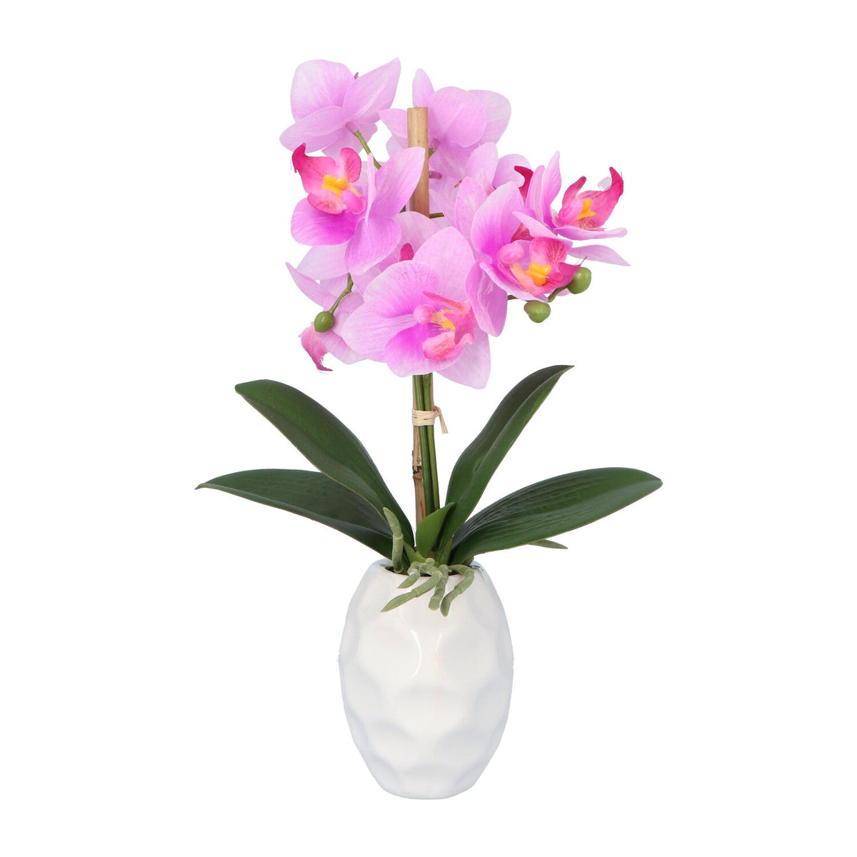 Kopu® Kunstplant Orchidee 33 cm in witte Sierpot 13x9cm - Roze