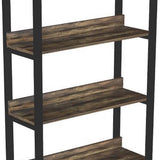 4livingz Retro Boekenkast met 4 planken 30x80x144 cm - Bruin/Zwart