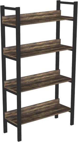 4livingz Retro Boekenkast met 4 planken 30x80x144 cm - Bruin/Zwart