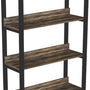 4livingz Retro Boekenkast met 4 planken 30x80x144 cm - Bruin/Zwart