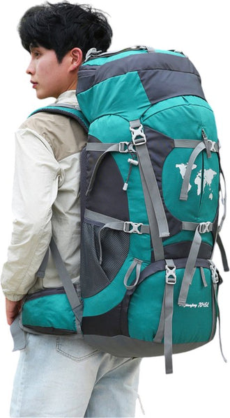 Backpack - Blauw - 79 x 33 x 23 cm - Backpack Organizer - Met Waterzak - Backpack 75 Liter - Backpack Heren - Backpack Vrouwen - Back Pack Heren - Back Pack Vrouwen - Flightbag