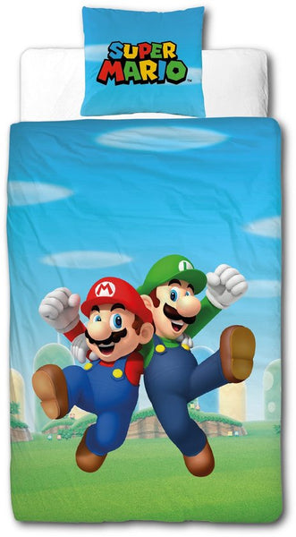 Super Mario - Mario en Luigi Microvezel Beddengoed Set (140x200cm + 63x63cm)