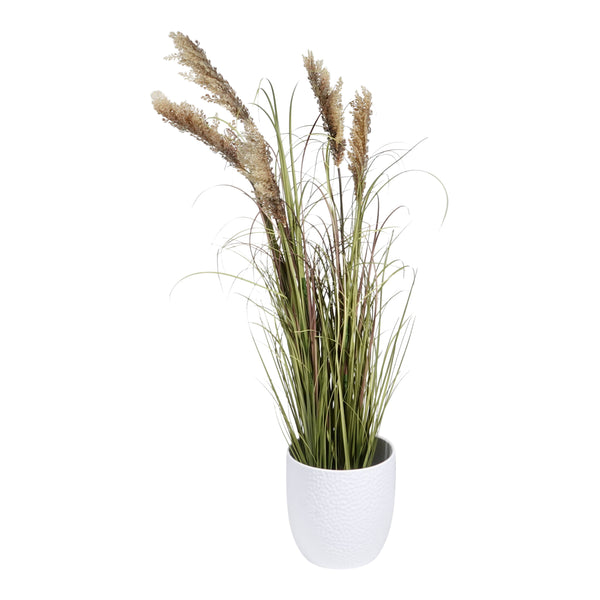 Kopu® Kunstplant Pluimgierst 122 cm - 5 halmen - in zwarte pot