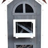4goodz kattenvilla 2 verdiepingen 59x55x109 cm - Grijs