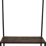 4livingz Stevige Retro Kapstok Bank 42x100x183 cm - zwart/bruin