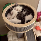 4animalz® Stabiele Krabpaal met katten Loopwiel - 106 cm hoog