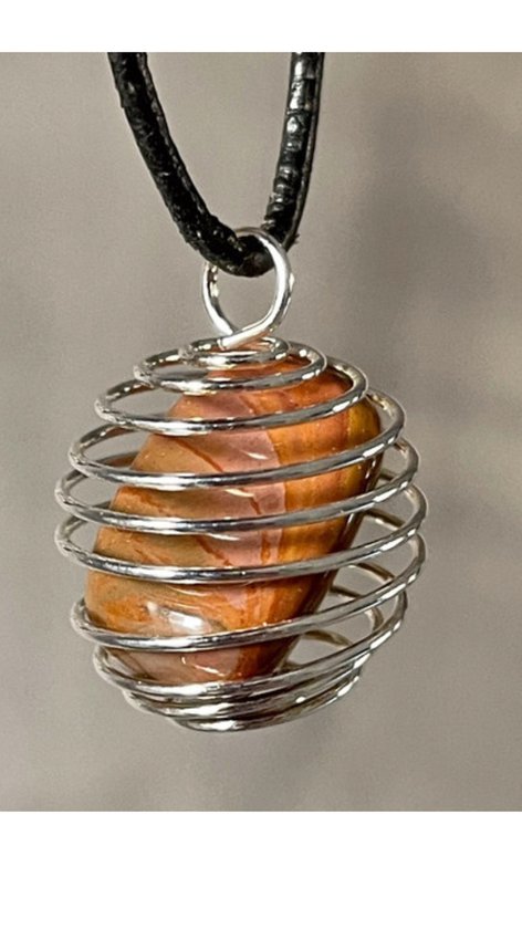 Sasemy - Jaspis met Korf - Sieraden - Edelsteen - Edelsteen Ketting - Ketting - Edelsteen Hanger Verjaardag - Cadeau - Moederdag cadeau - Vaderdag cadeau