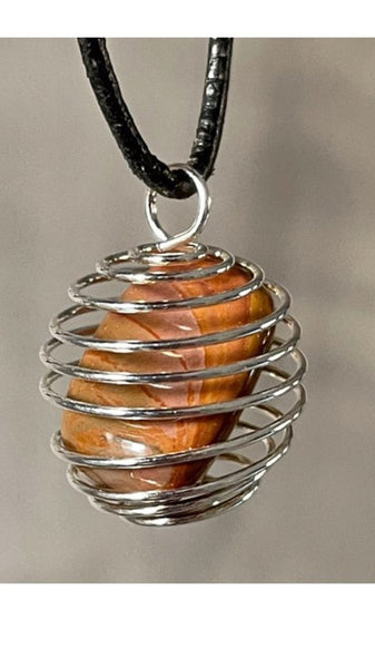 Sasemy - Jaspis met Korf - Sieraden - Edelsteen - Edelsteen Ketting - Ketting - Edelsteen Hanger Verjaardag - Cadeau - Moederdag cadeau - Vaderdag cadeau