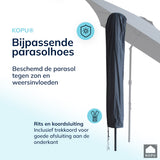 Kopu® Sevilla Parasol Rechthoek 200x300 cm met Hoes - Balkonparasol Grijs