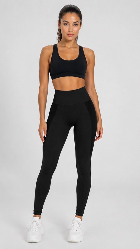 SparkNine Smoothlift sportlegging dames - L - zwart - naadloos - tummy control - scrunch - squatproof - zacht & comfortabel
