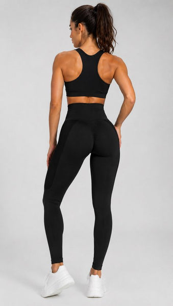 SparkNine Smoothlift sportlegging dames - M - zwart - naadloos - tummy control - scrunch - squatproof - zacht & comfortabel