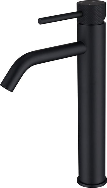 Luzzo® Serru - Messing Wastafelkraan Hoog Diamondgrip - Mat Zwart