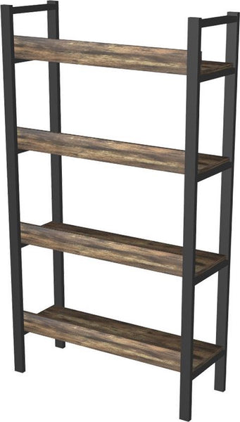 4livingz Retro Boekenkast met 4 planken 30x80x144 cm - Bruin/Zwart