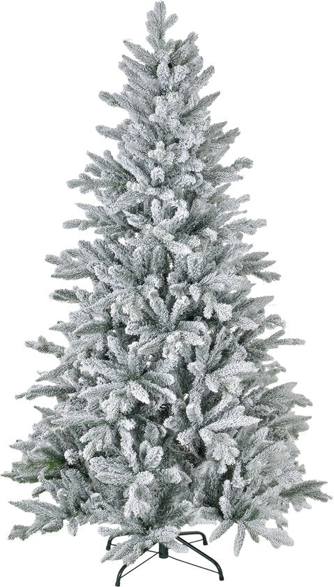 Homcom Kerstboom 180 cm met Sneeuw - Metalen standaard - Wit
