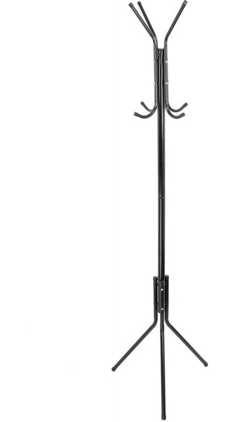 Kapstok Staand – Kledingrek met 8 Haken – Hoogte 172 cm – Staande Kapstok Metaal – Vrijstaande Kapstok – Zwart – Voor Hal, Slaapkamer en Kantoor