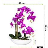 Kopu® Kunstbloem Orchidee 60 cm Roze met Schaal Ovaal - Phalaenopsis