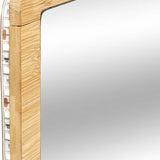 Bamboe Wandspiegel Rechthoek met LED verlichting 47x66 cm - Bruin