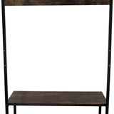 4livingz Stevige Retro Kapstok Bank 42x100x183 cm - zwart/bruin