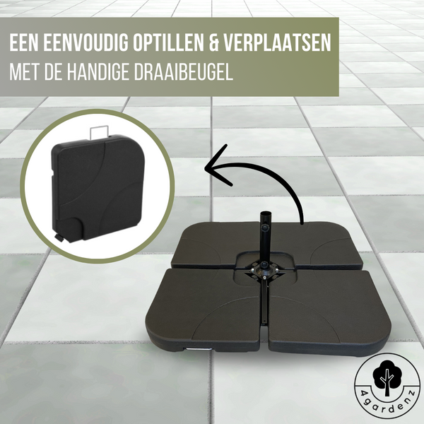 Verzwaringsset Parasolvoet voor Zweefparasols - Vulbaar tot 80 KG