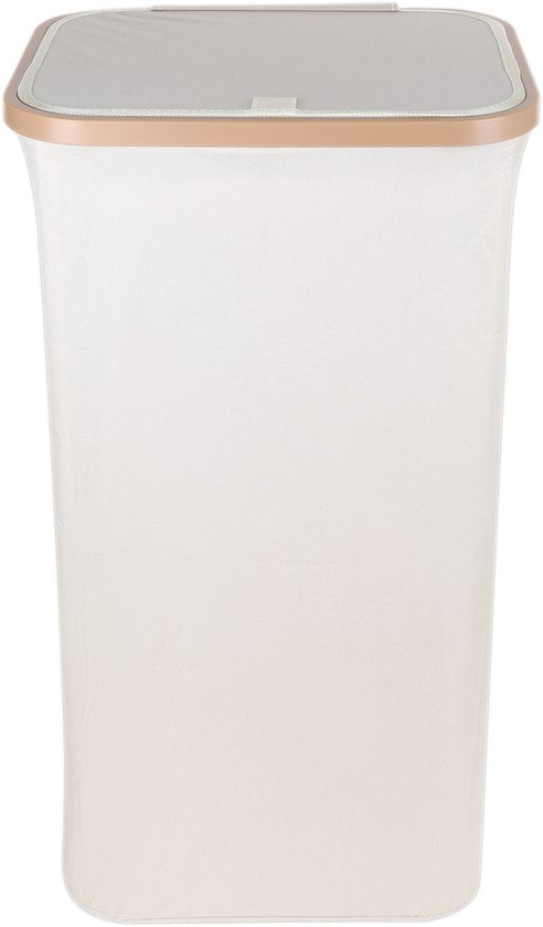 Wasmand met Deksel – Opvouwbare Wasmand – Wasbox 100L – Wassorteerder met Binnenzak – Beige – Voor Badkamer, Slaapkamer en Wasruimte