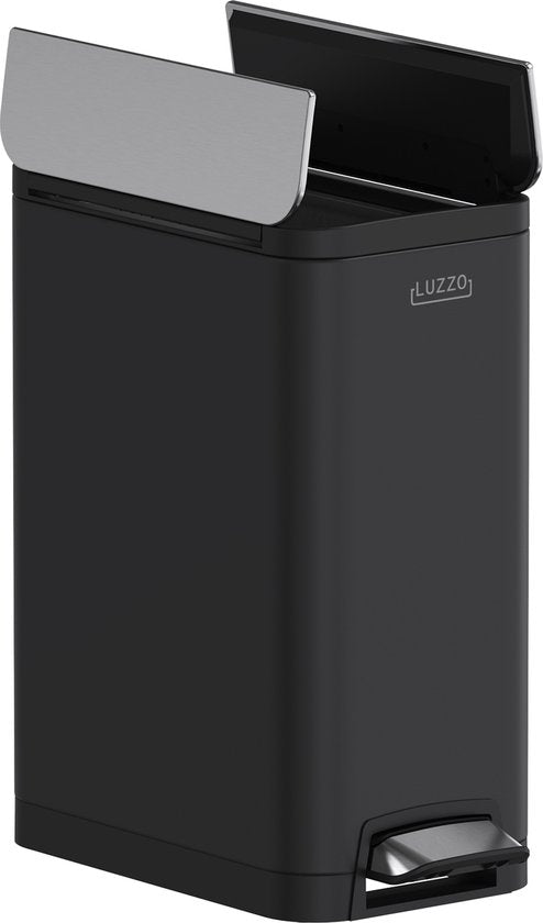 Luzzo® Pedaalemmer California 30L – Mat Zwart – Hygiënisch & Smal
