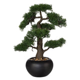 Kopu® Kunstplant Bonsai Ceder 48 cm met zwarte Pot - Bonsai boompje