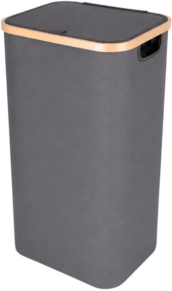 Wasmand met Deksel – Opvouwbare Wasmand – Wasbox 100L – Wassorteerder met Binnenzak – Grijs – Voor Badkamer, Slaapkamer en Wasruimte
