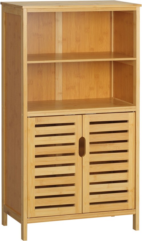4good Bamboe Badkamerkast 2 deuren en legplanken 29x50x92 cm