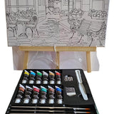 Nassau Fine Art - Leren Schilderen - Schilder Set - Volwassenen - Kinderen - Hobby - Inclusief Verf - Inclusief Kwasten - Canvas Bedrukt - Schildersezel - Moederdag - Vaderdag - Hobby - Professional - Verjaardag