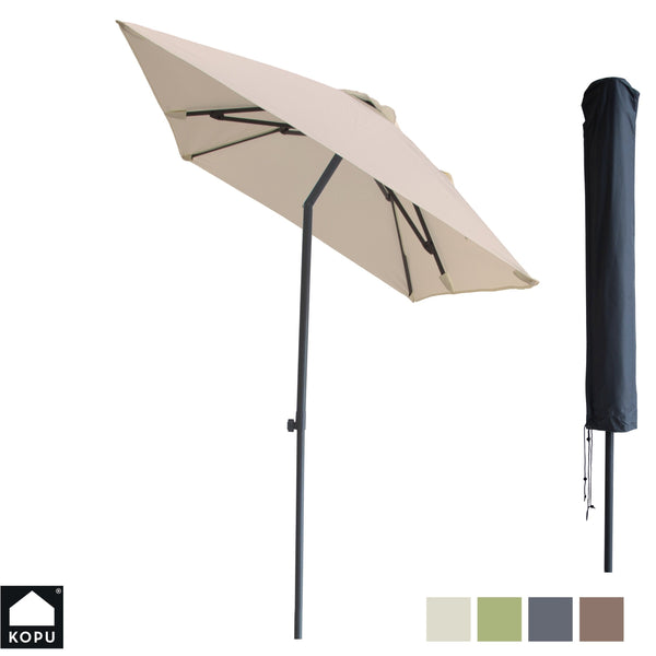 Kopu® Leon Parasol Rechthoek 150x250 cm - Balkonparasol met Hoes - Creme