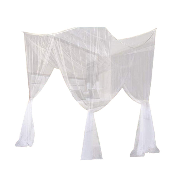 Klamboe voor 2 personen - 210 x 200 x 200 cm - Wit - Muskietennet - 6 Ophanglussen en 4 Openingen - Rechthoekig 2 Persoons Klamboe - Box Muggennet
