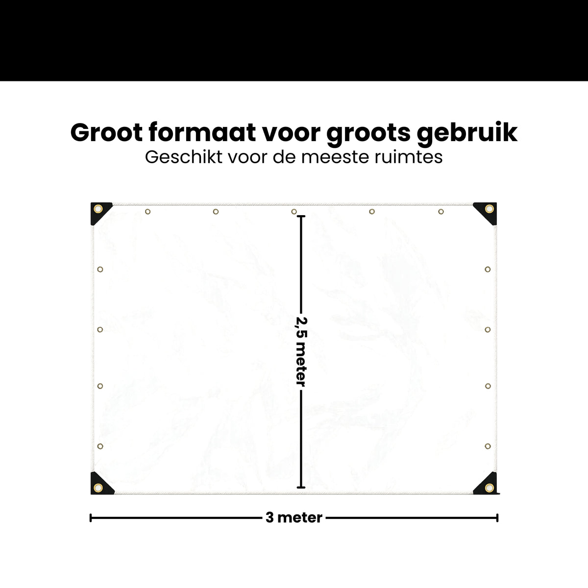 Transparant Afdekzeil 3x2,5m – Waterdicht PVC Zeil met Oogjes – Windbestendig Doorzichtig Zeil voor Overkapping, Tuin, Terras, Veranda & Carport – Versterkte Hoeken